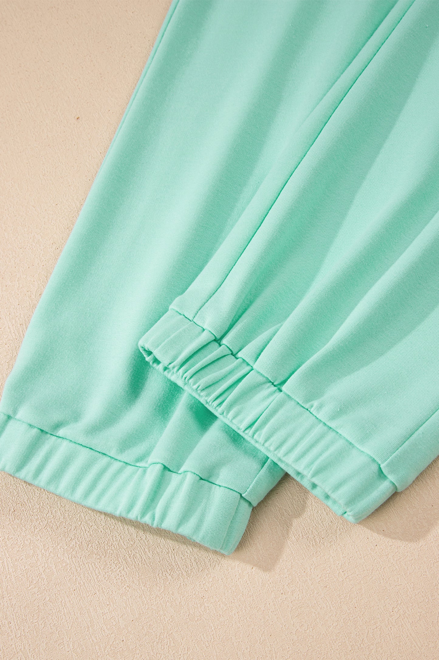 Solid V-Neck Tee and Drawstring Pants Set