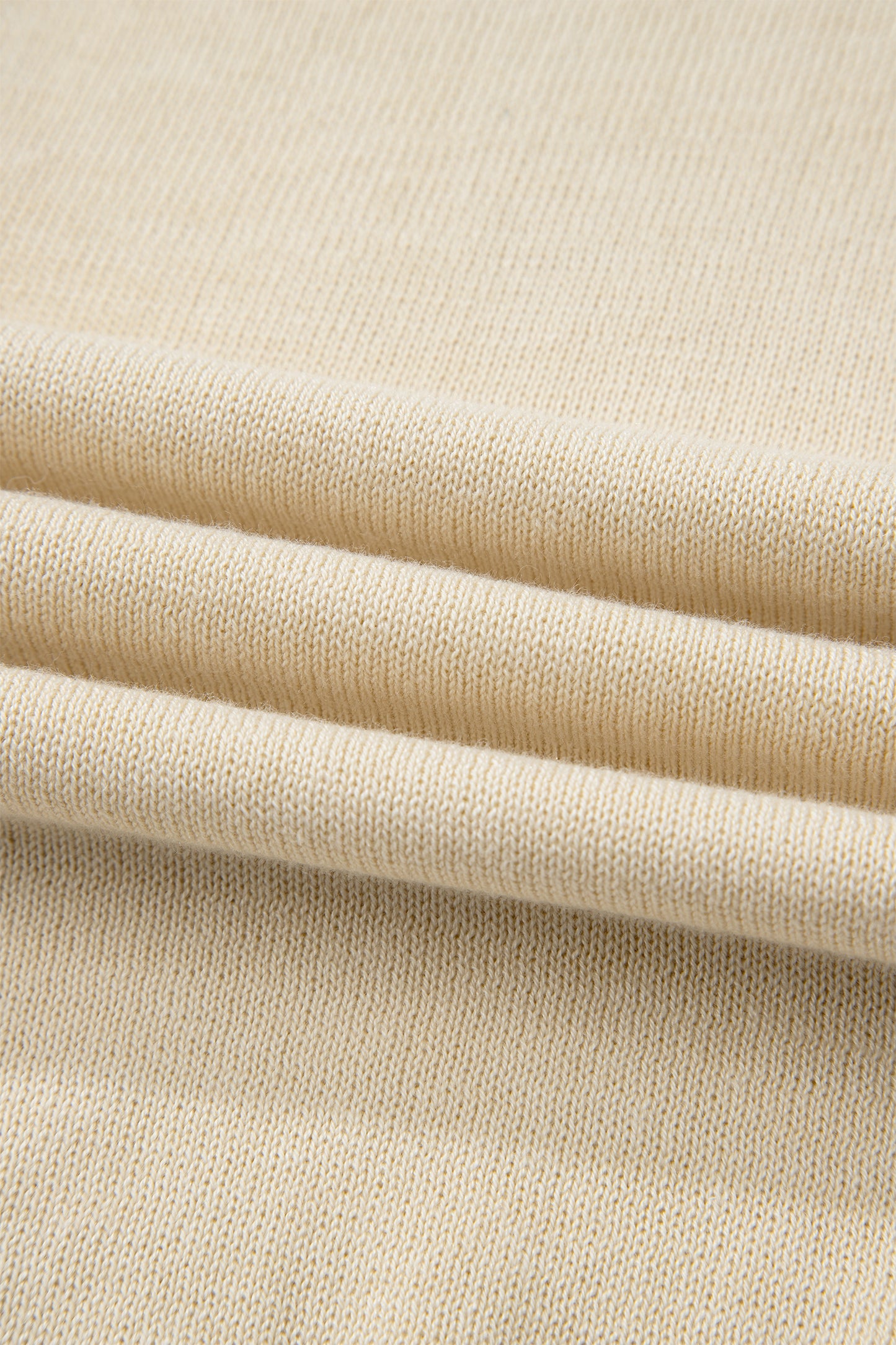 Solid Button-Front Rolled Hem Sweater Top