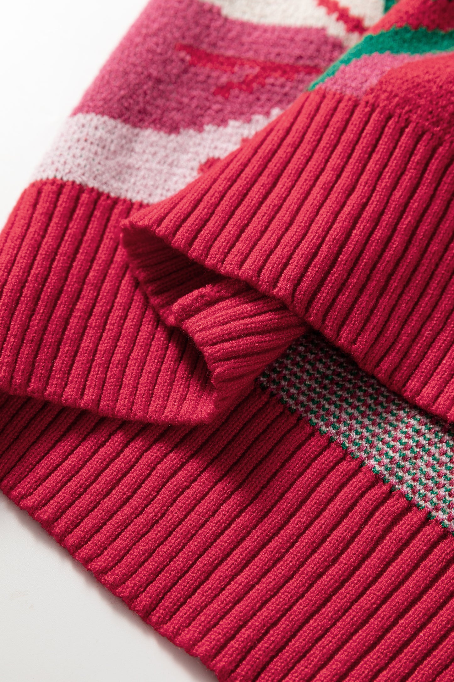 Floral Abstract Short Puff Sleeve Sweater