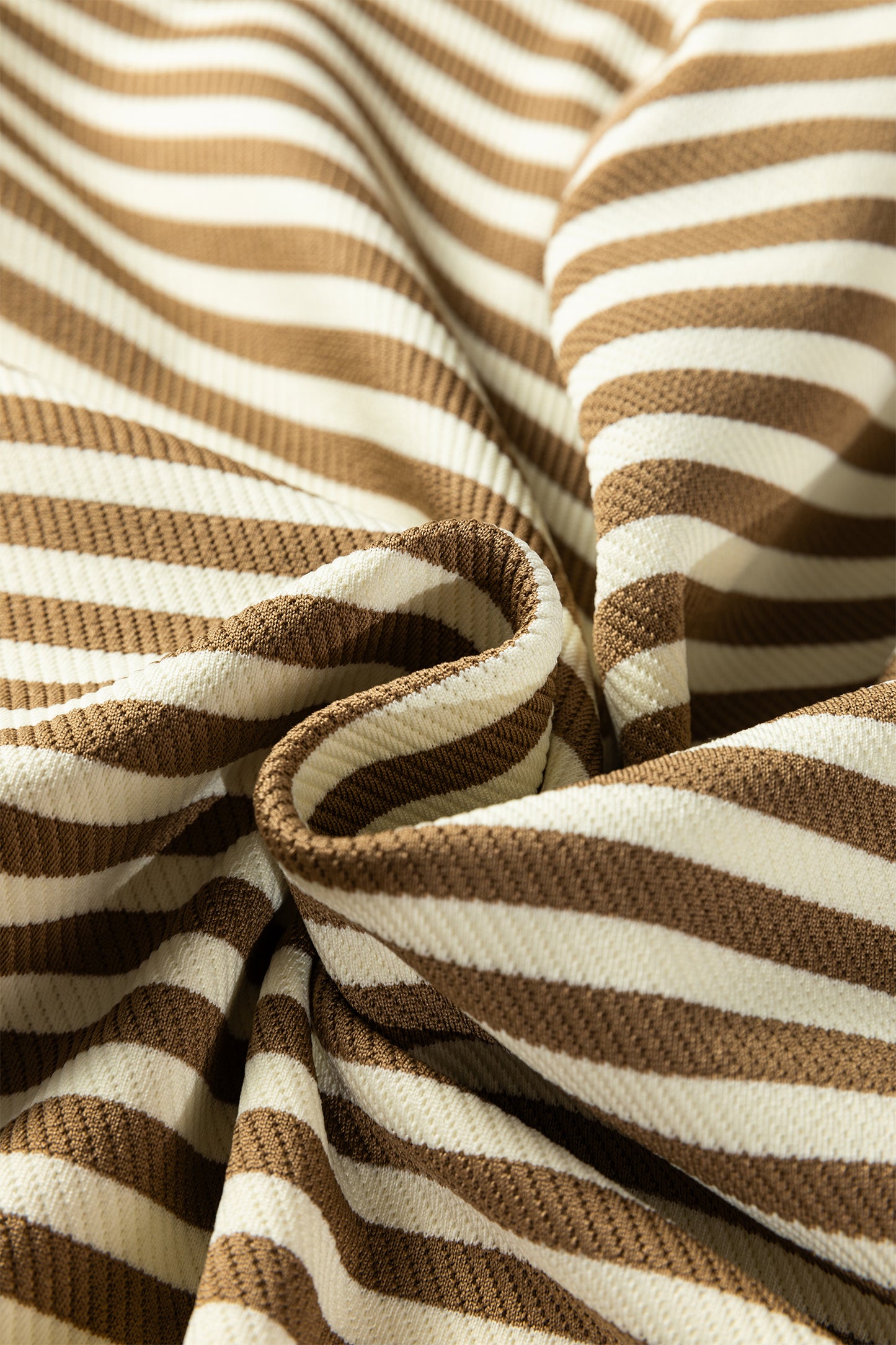 Stripe Textured Pullover Top and Mini Skirt Set