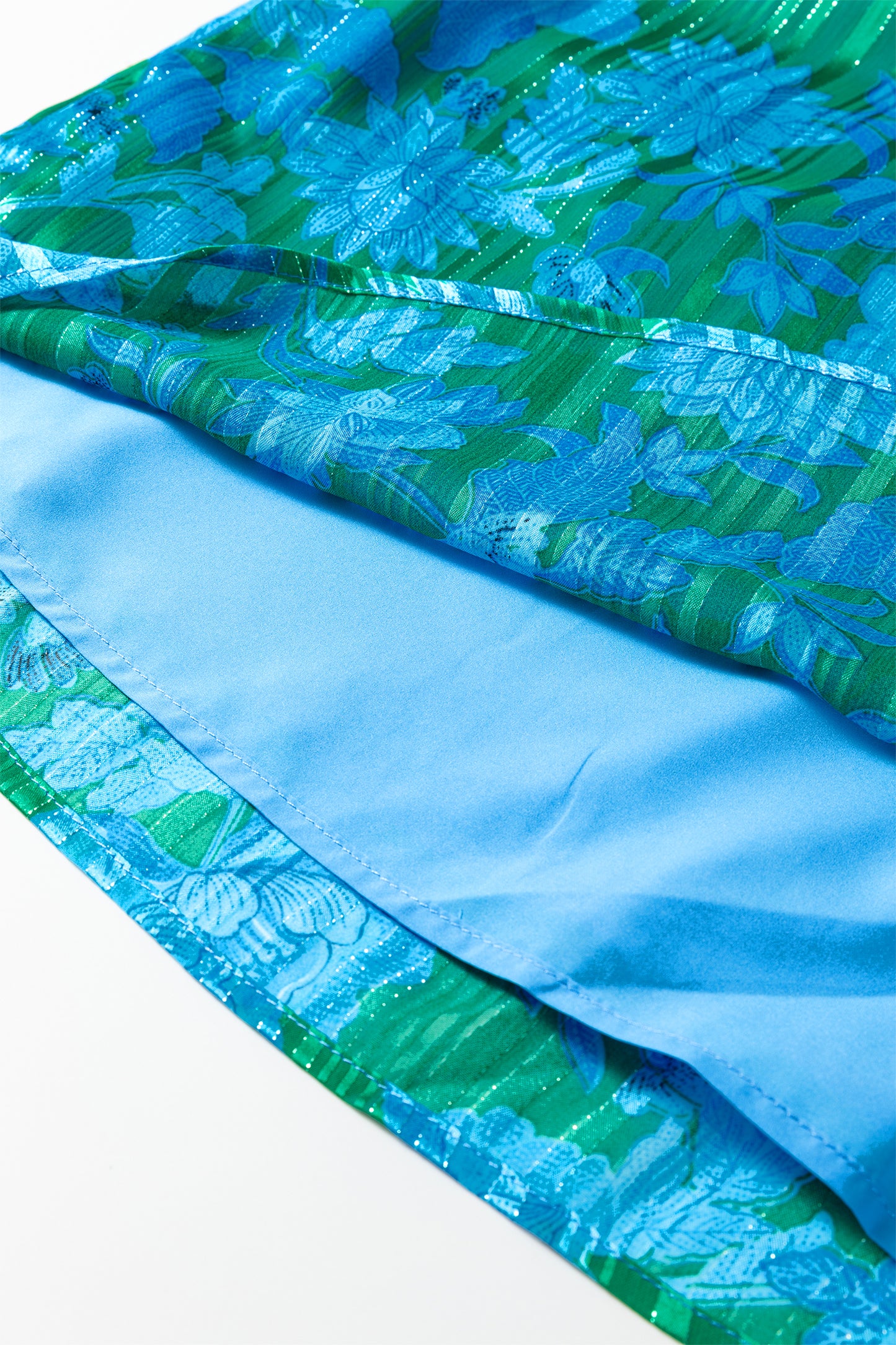 Floral Ruffle Sleeve Keyhole Back Blouse