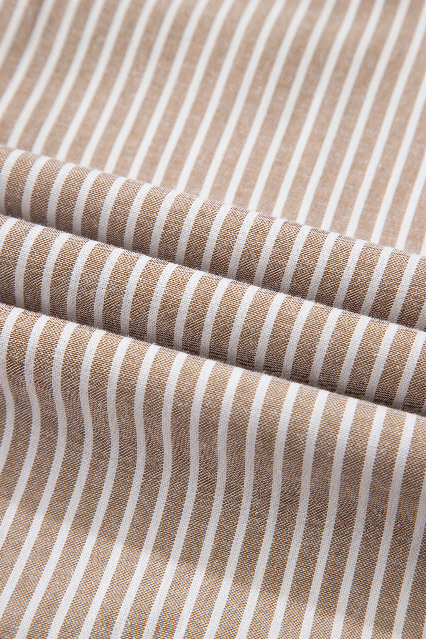 Stripe Flutter Sleeve Buttoned V-Neck Maxi Dress