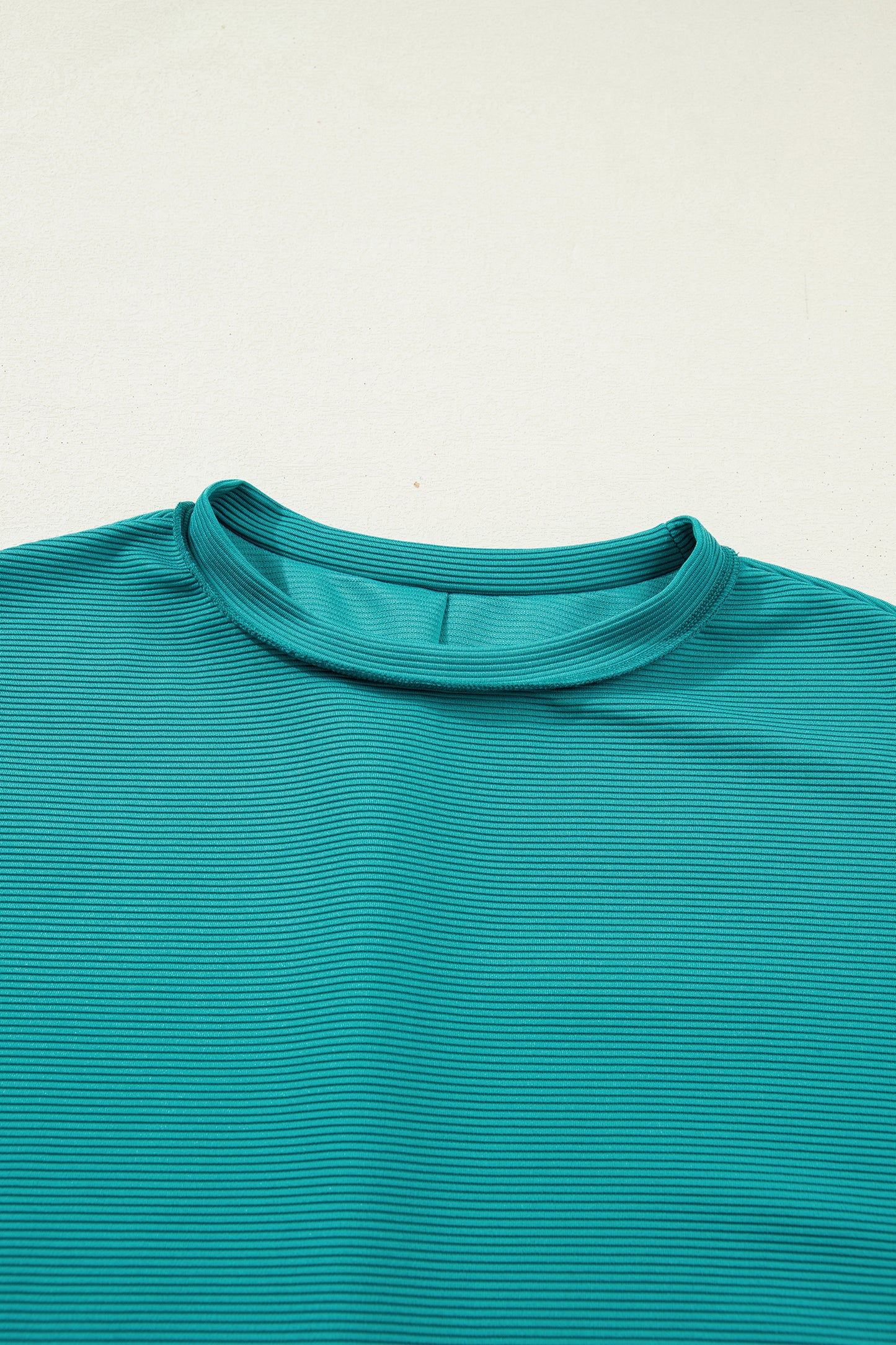 Ribbed Exposed Seam Drop Shoulder Pullover