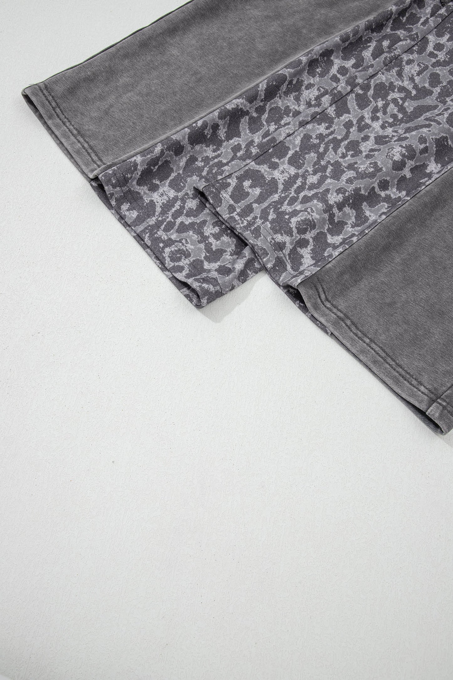 Leopard Patchwork Mineral Wash High Waist Pants