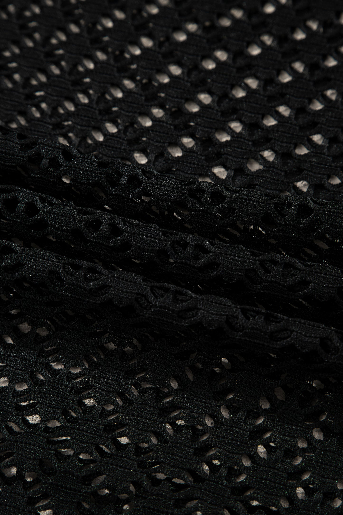 Crochet Patchwork Ruffle Hem Beach Cover-Up