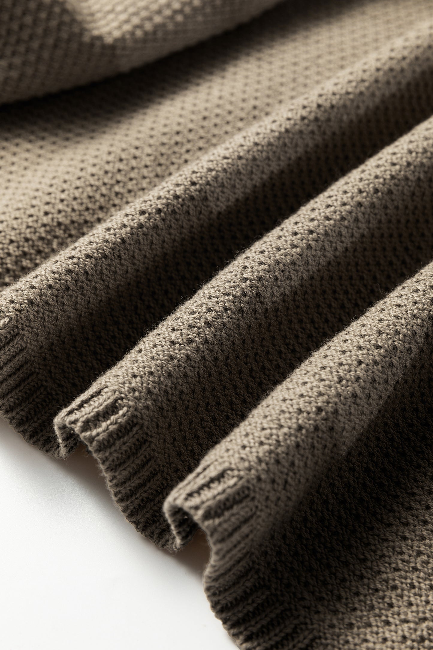 Solid Textured Knit Open-Front Sweater Cardigan