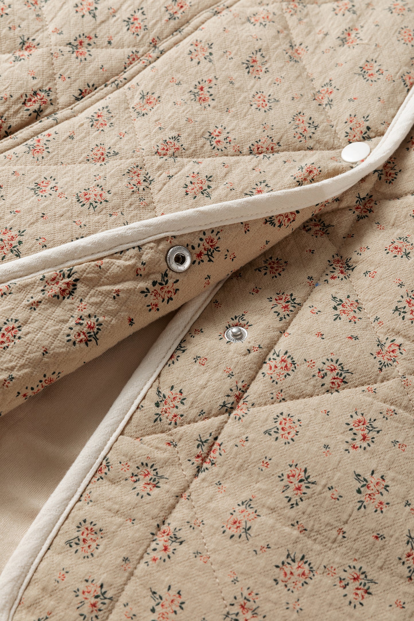 Floral Quilted Button Front Vest