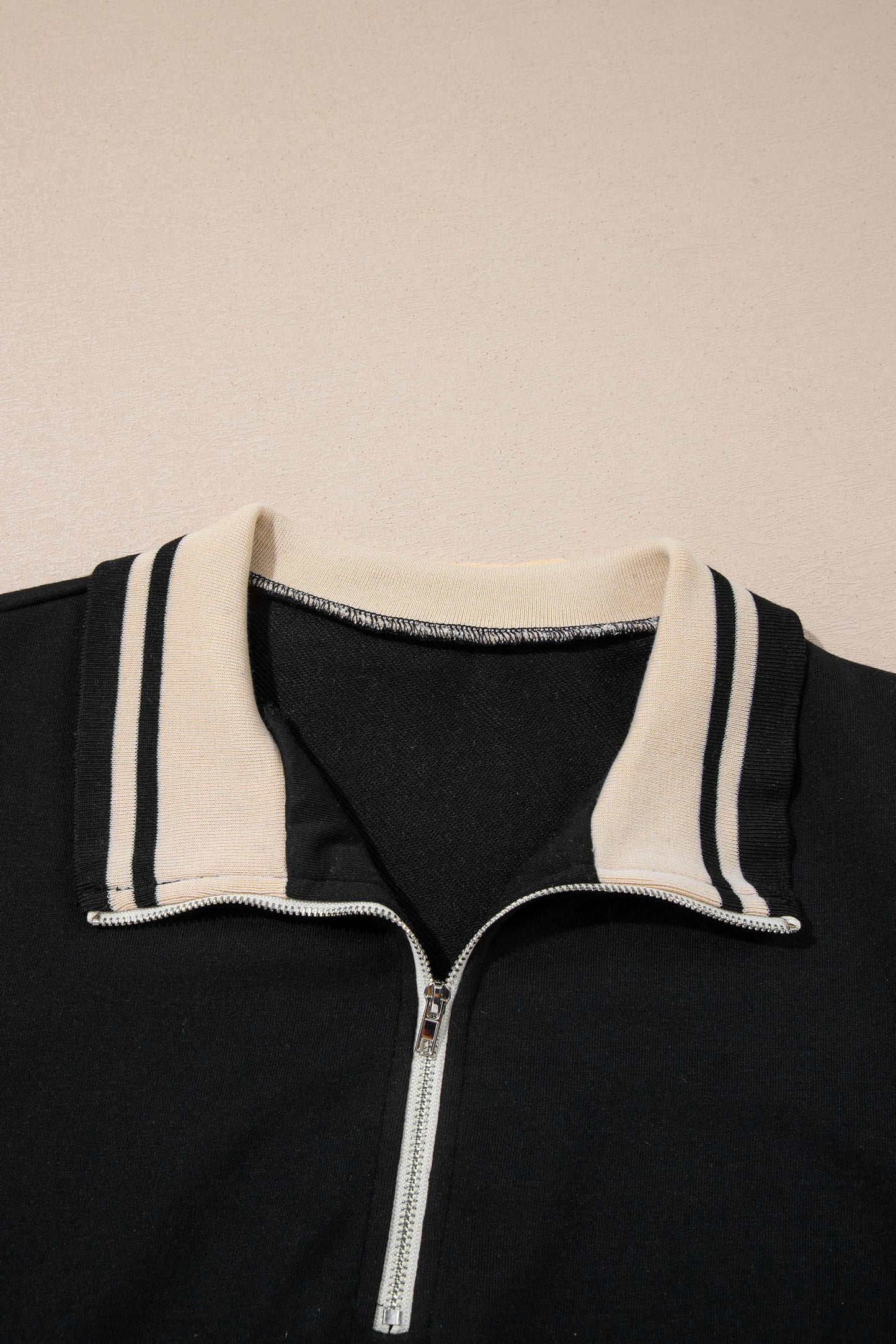 Stripe Trim Zipped Polo Collar Tee Dress