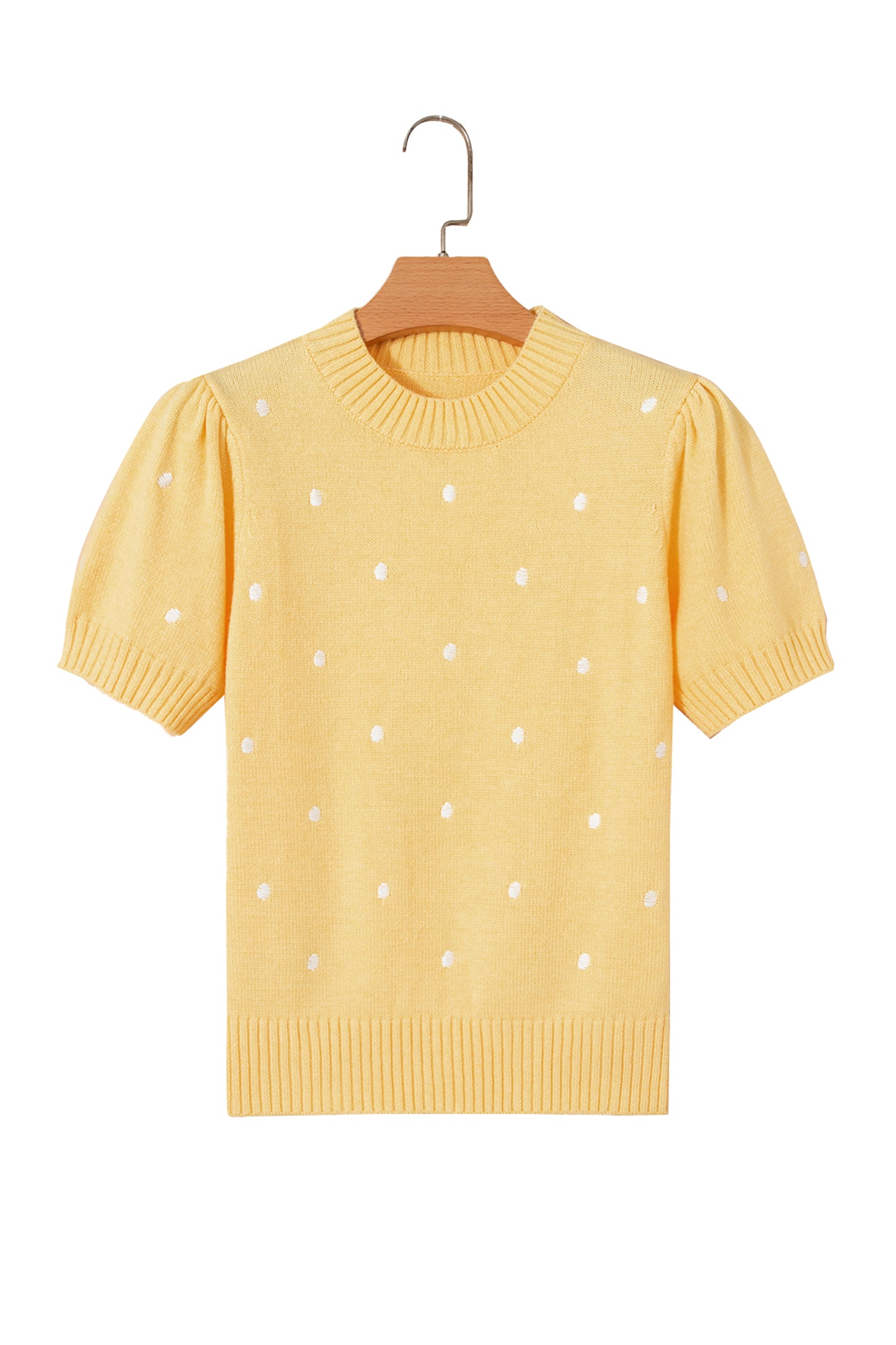 Polka Dot Bubble Short Sleeve Sweater