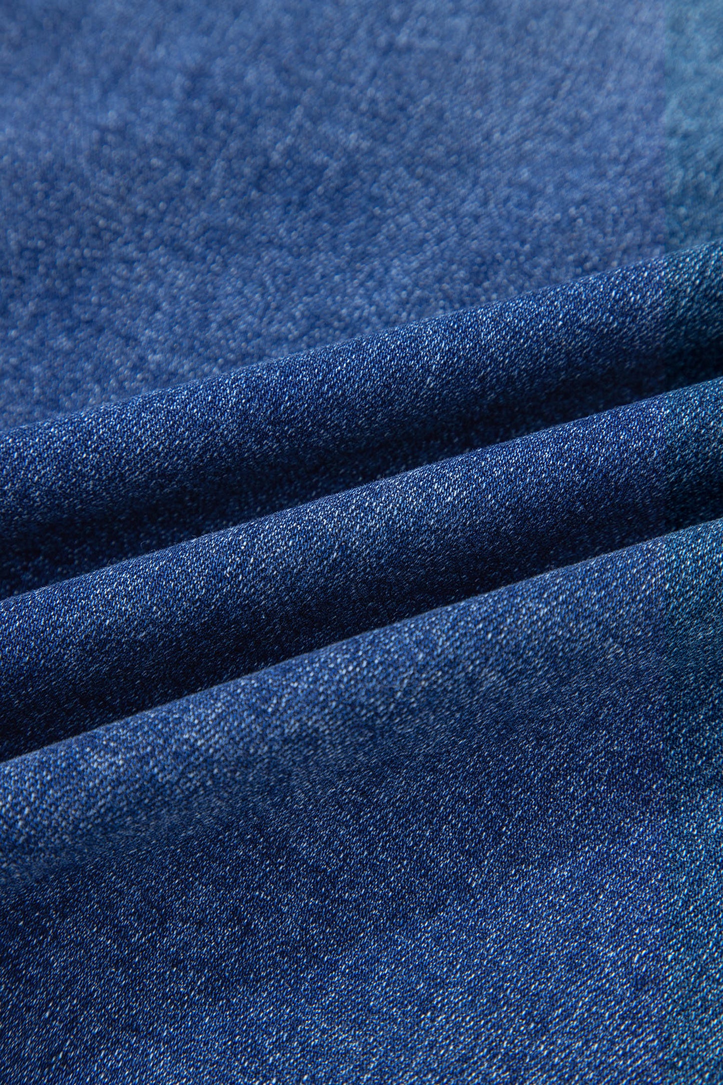 Denim Asymmetrical Distressed Midi Skirt