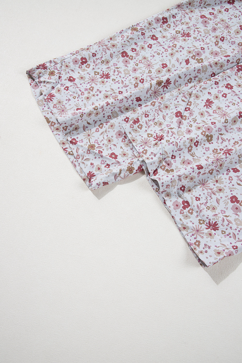 Floral Smocked Short Sleeve Wide Leg Jumpsuit