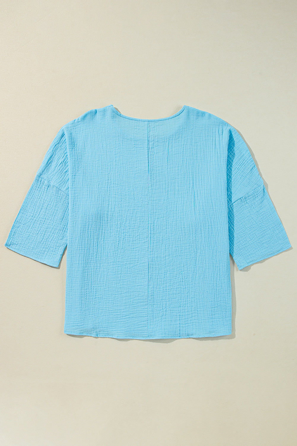 Crinkle Gauze 3/4 Sleeve Blouse