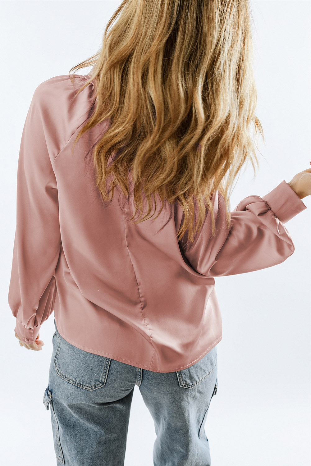 Satin Twist Long Sleeve Blouse