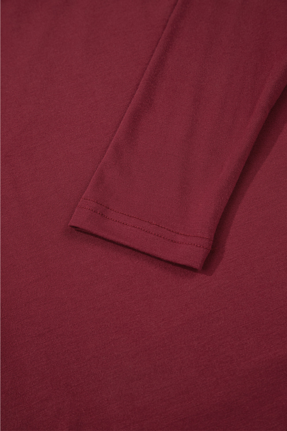 Lace Trim Ruched V-Neck Long Sleeve Top