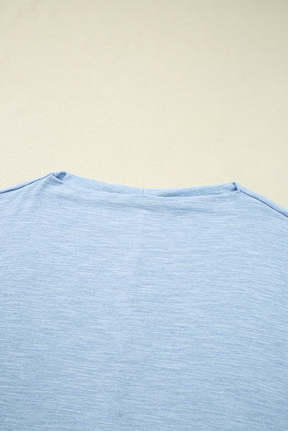 Solid Batwing Long Sleeve Top