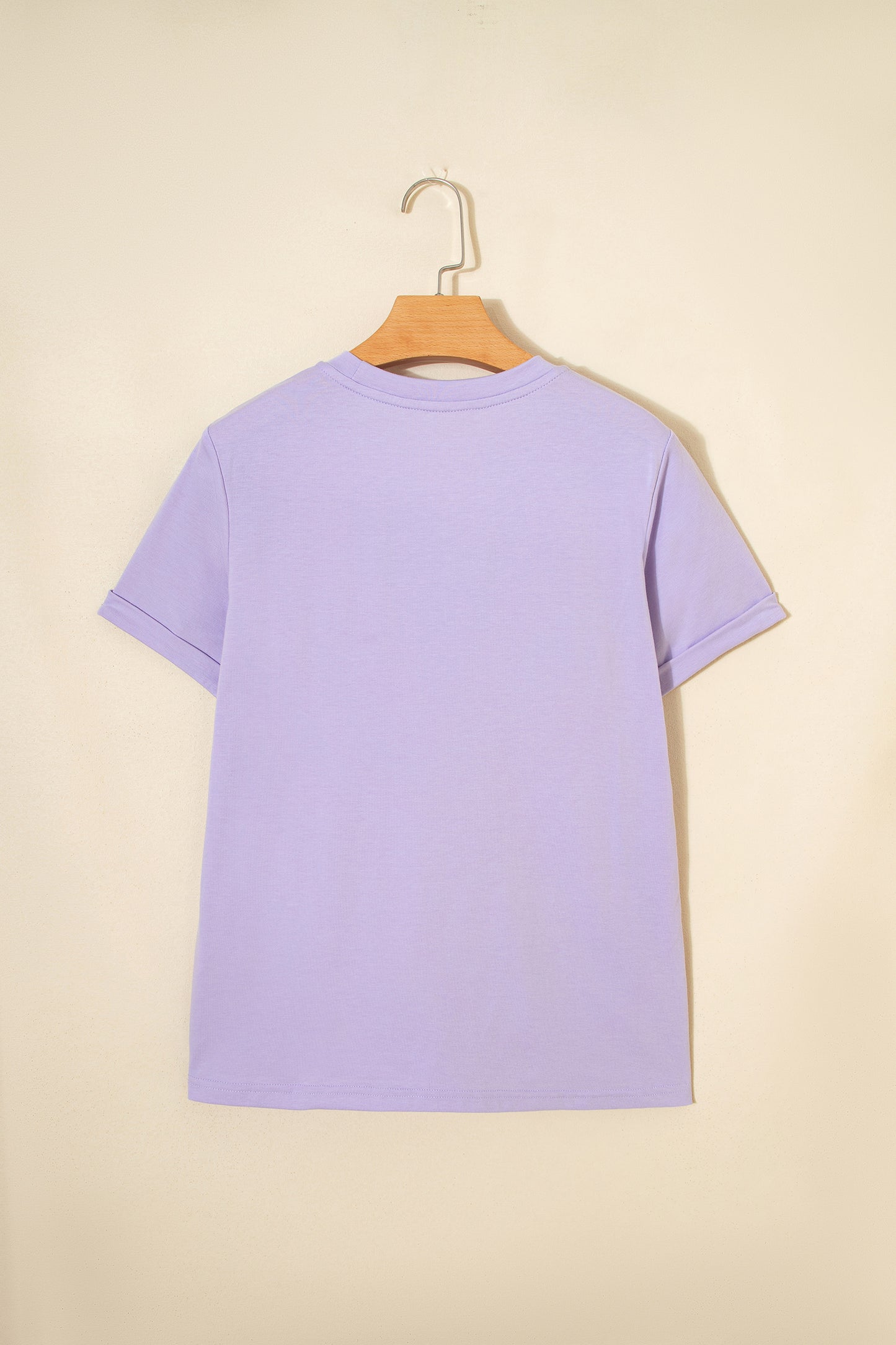 Solid Short Sleeve Crew Neck Tee