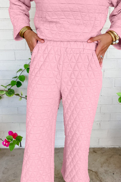 Quilted Pullover and Pants Outfit