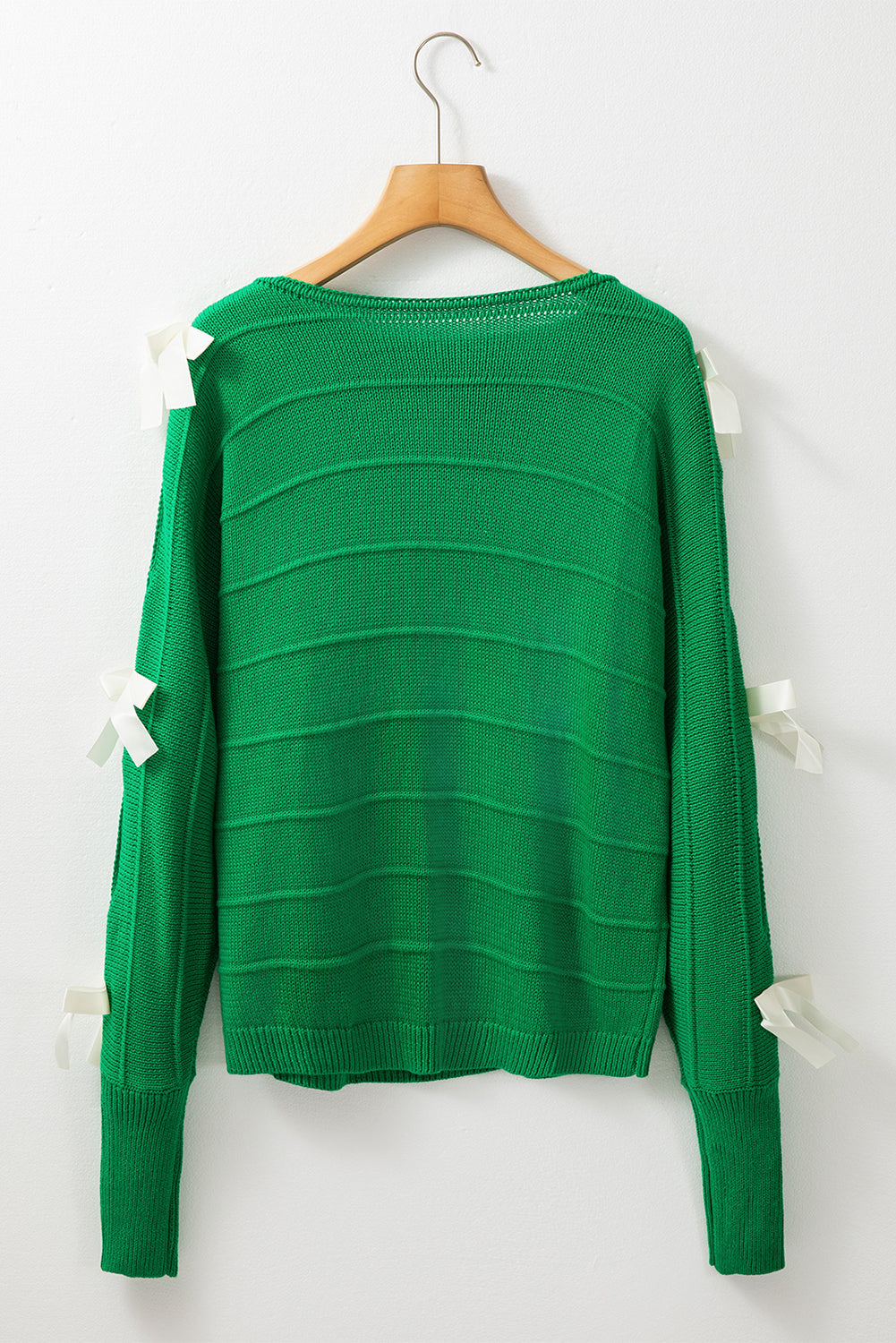 Bow Cut Out Round Neck Sweater