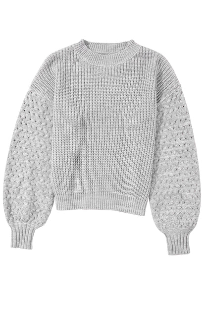 Cable Knit Drop Shoulder Sweater