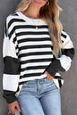 Stripe Drop Shoulder Pullover Sweatshirt