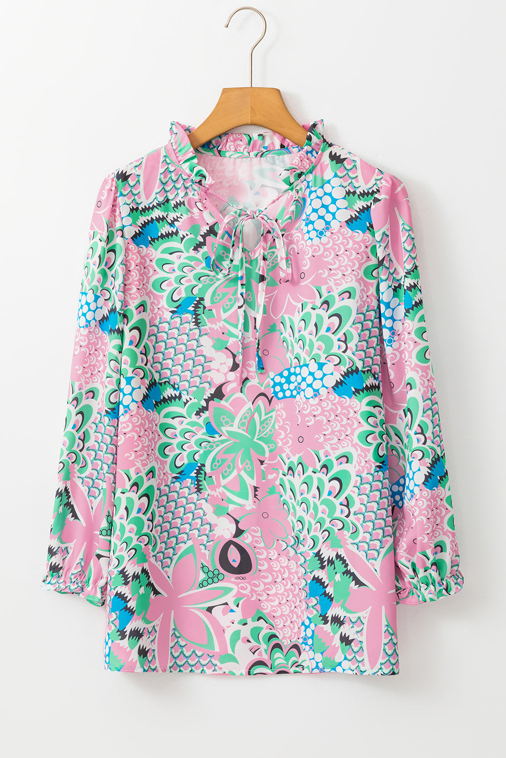 Floral V-Neck 3/4 Sleeve Blouse