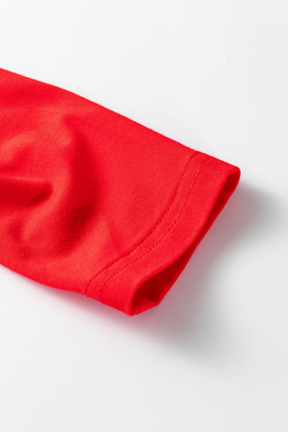 Solid Fold-Over Off-Shoulder Long Sleeve Top