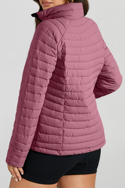 Solid Zip-Up Puffer Jacket