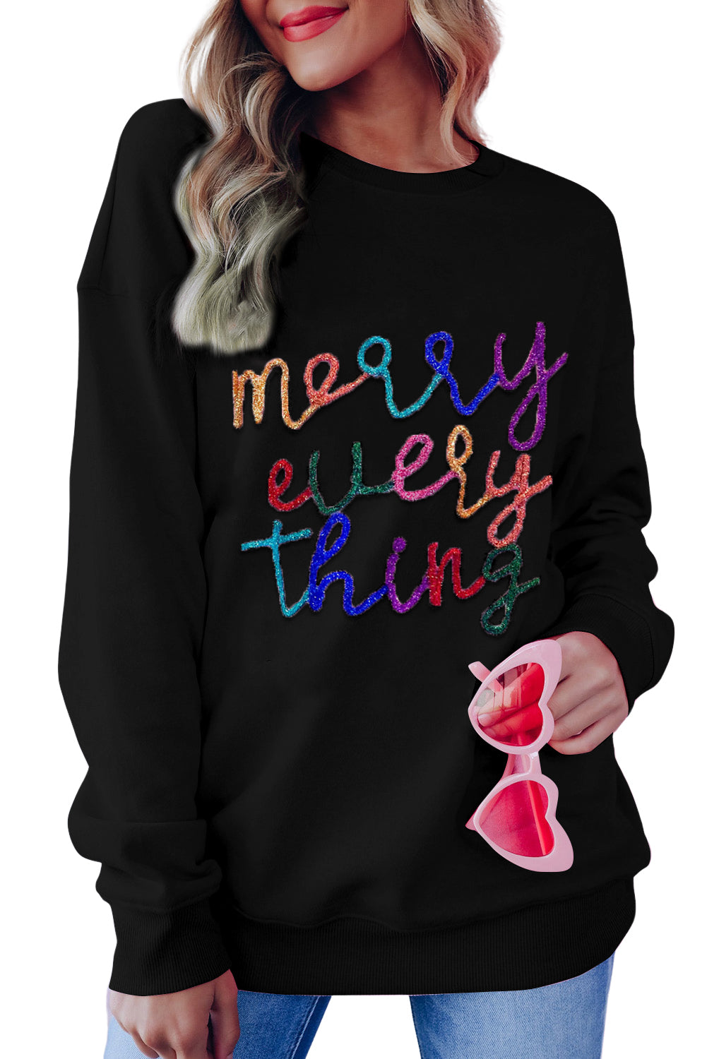 Merry Every Thing Glitter Sweatshirt