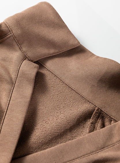 Solid V-Neck Pullover and Drawstring Sweatpants Set