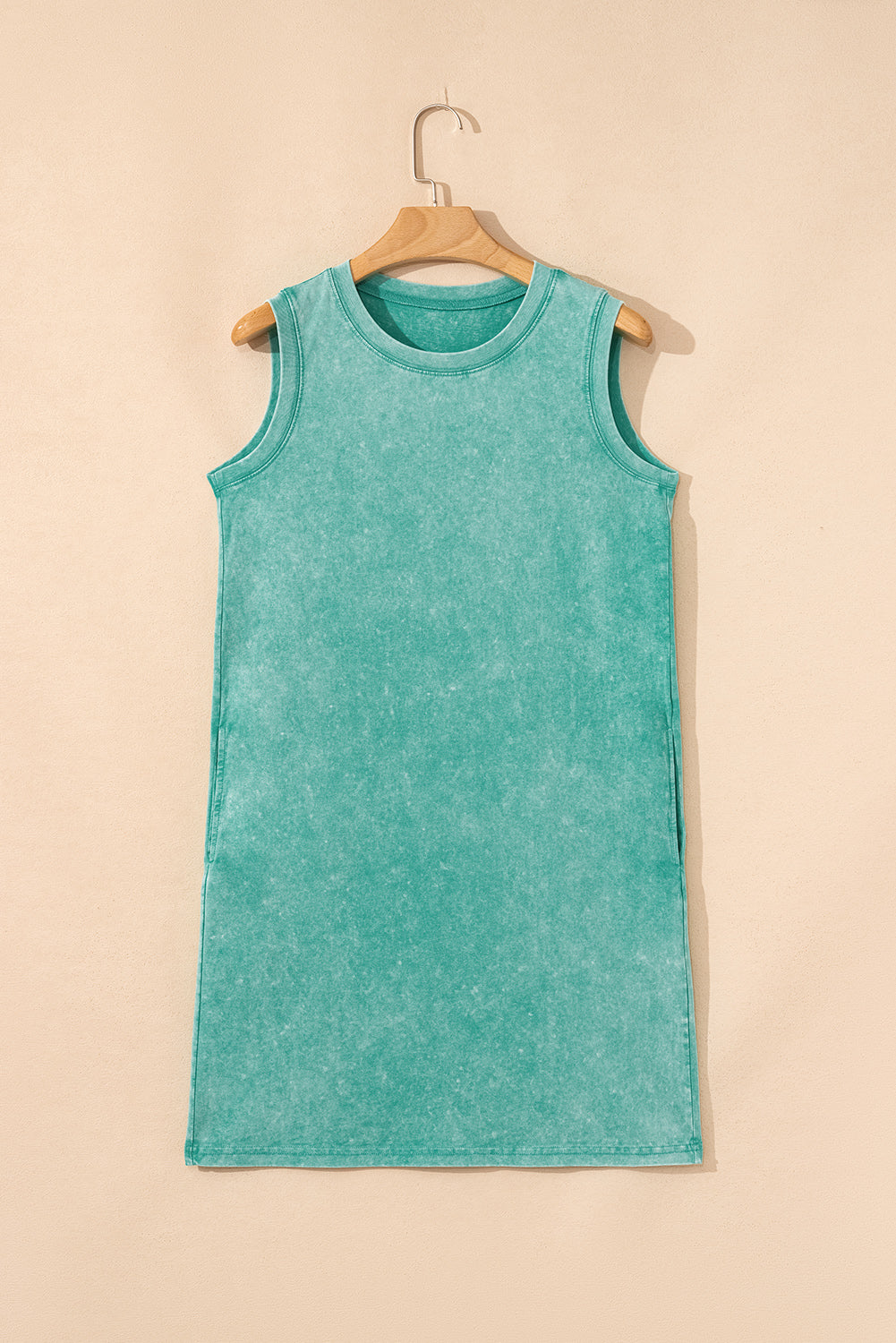 Mineral Wash Pocketed Tank Mini Dress