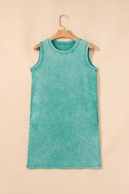 Mineral Wash Pocketed Tank Mini Dress