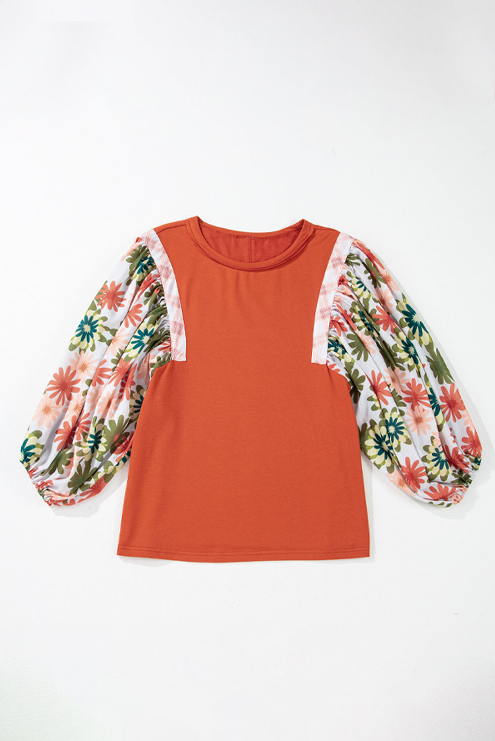 Floral Patchwork Puff Sleeve Blouse