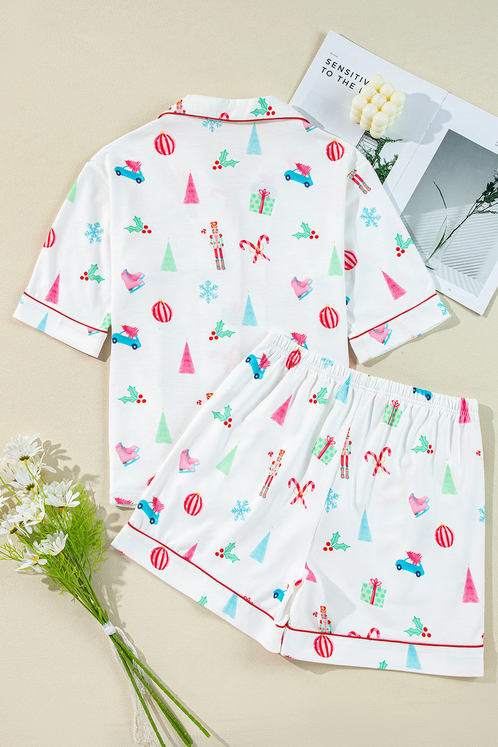 Christmas Shirt and Shorts Pajama Set