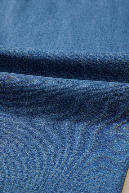 Acid Wash Denim Straight Leg Jeans
