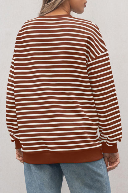 Stripe Long Sleeve Crewneck Top