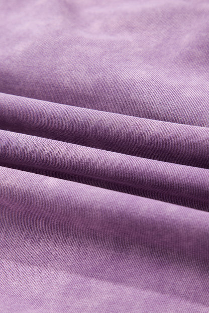 Solid Bow Patchwork Mineral Wash Sweatshirt