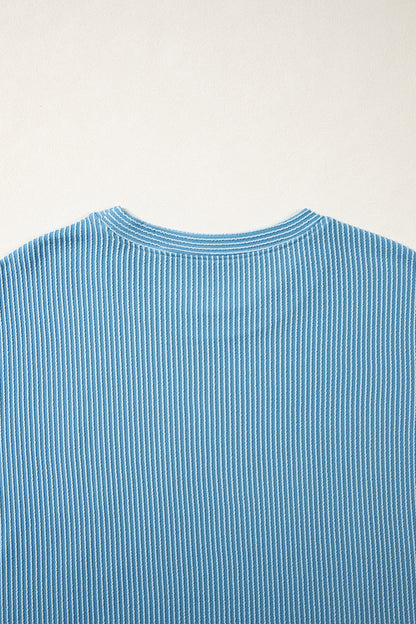 USA Corded Knit Short Sleeve Graphic Top