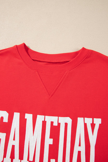 GAMEDAY Embroidered Patch Pattern Sweatshirt
