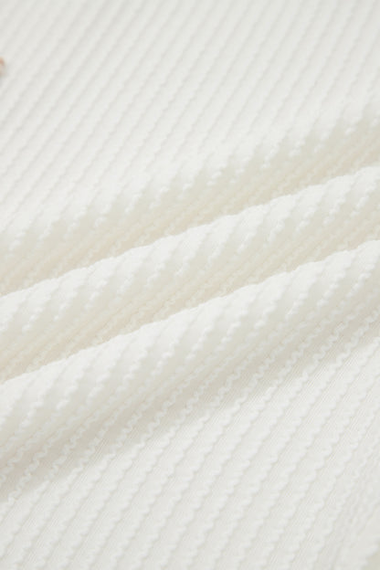 Plus Size Colorblock Bow Tie Corded Knit Top