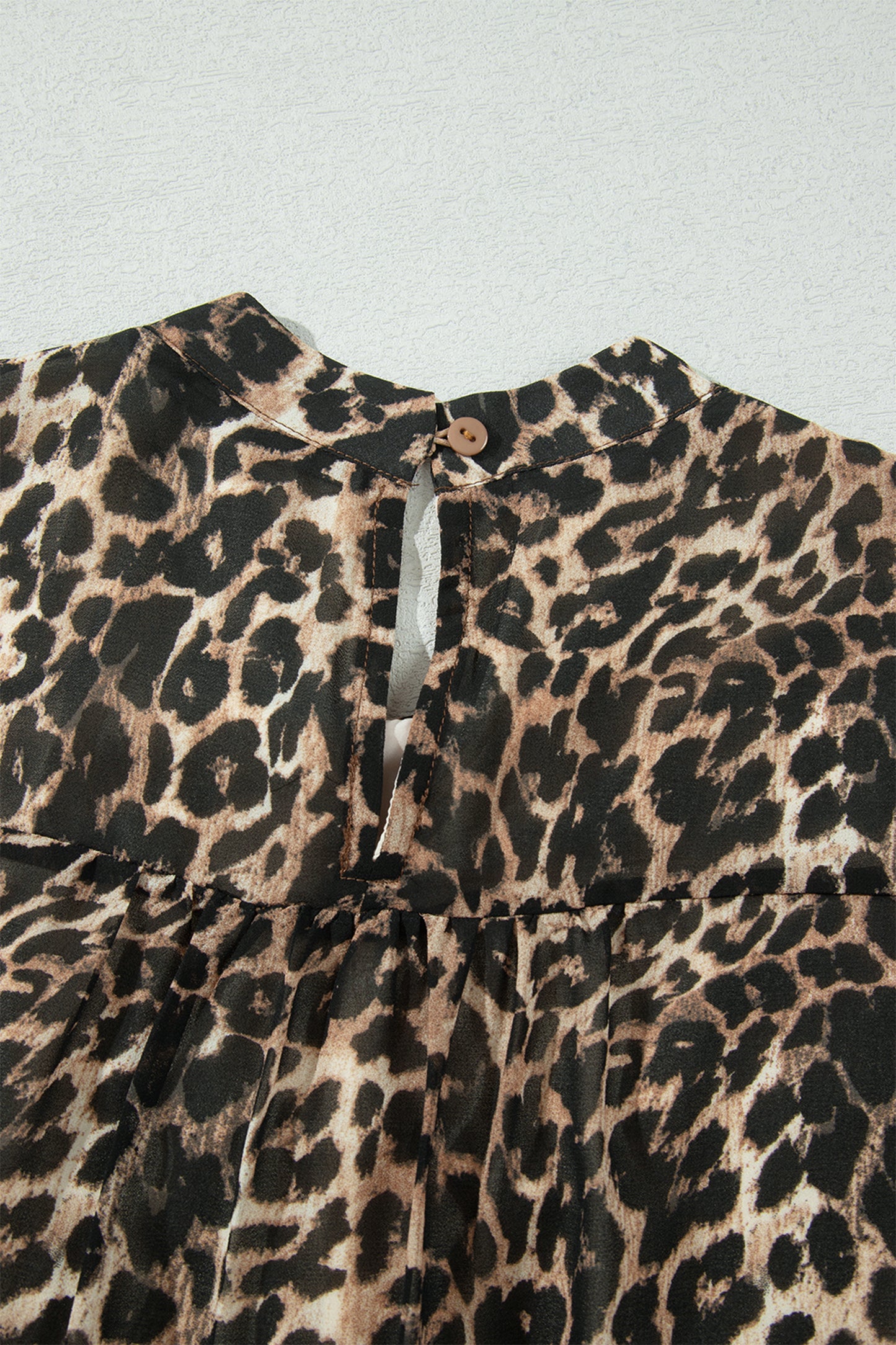 Leopard Long Sleeve Shift Mini Dress