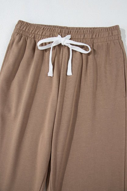 Stripe Drop Shoulder Top and Jogger Pants Set