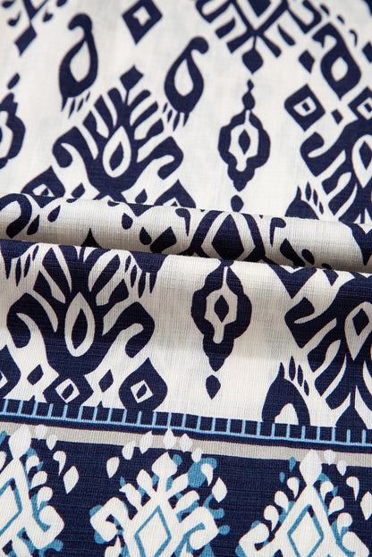 Boho Smocked High Waist Wide Leg Pants