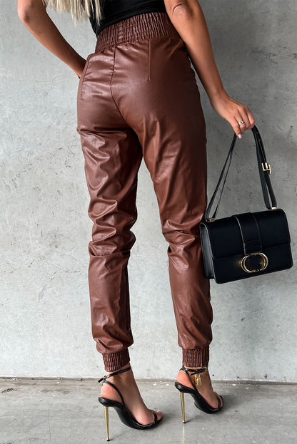 Leather High-Waist Skinny Pants