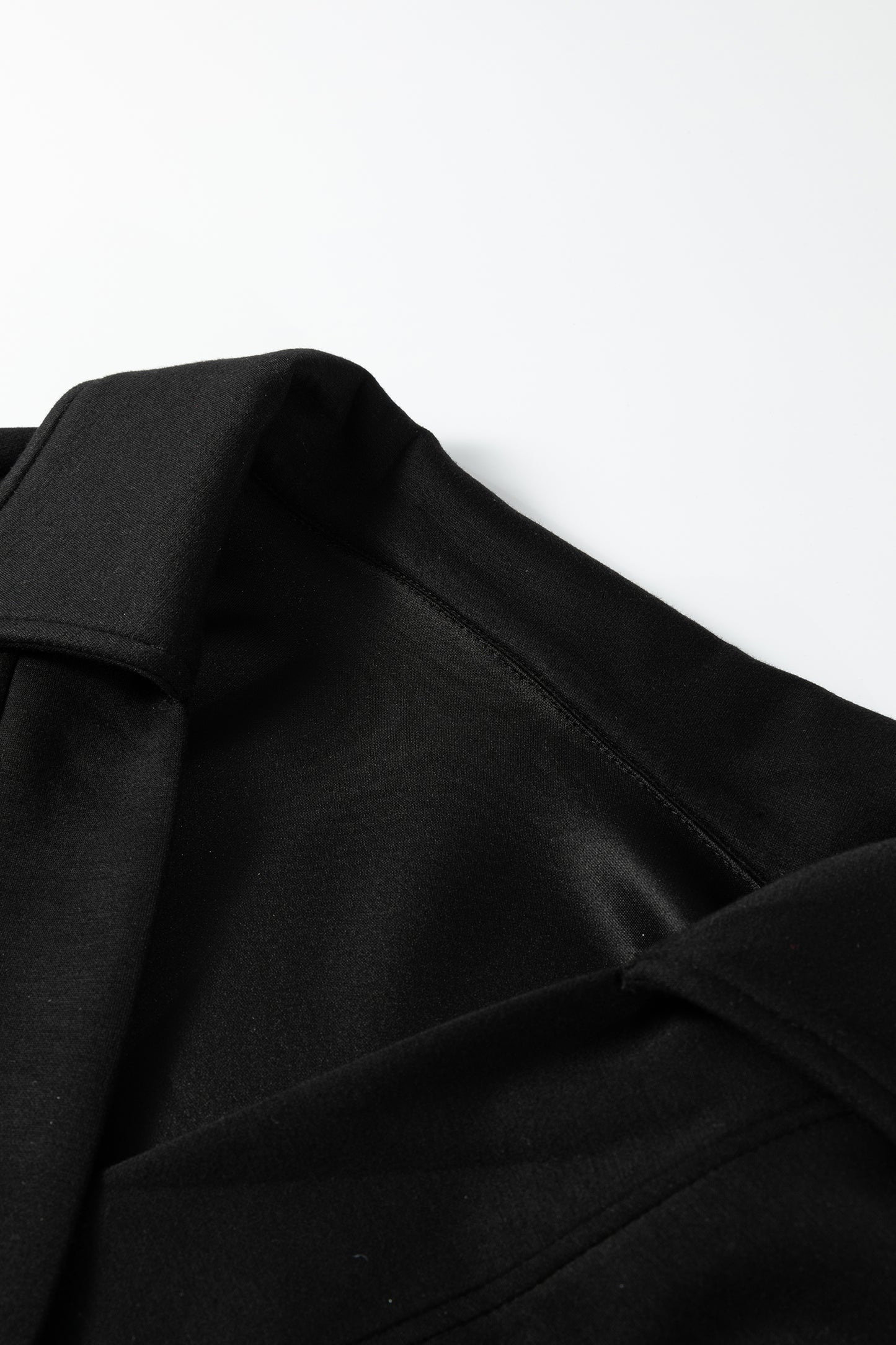 Solid Collared V-Neck Sweatshirt & Sweatpants Set