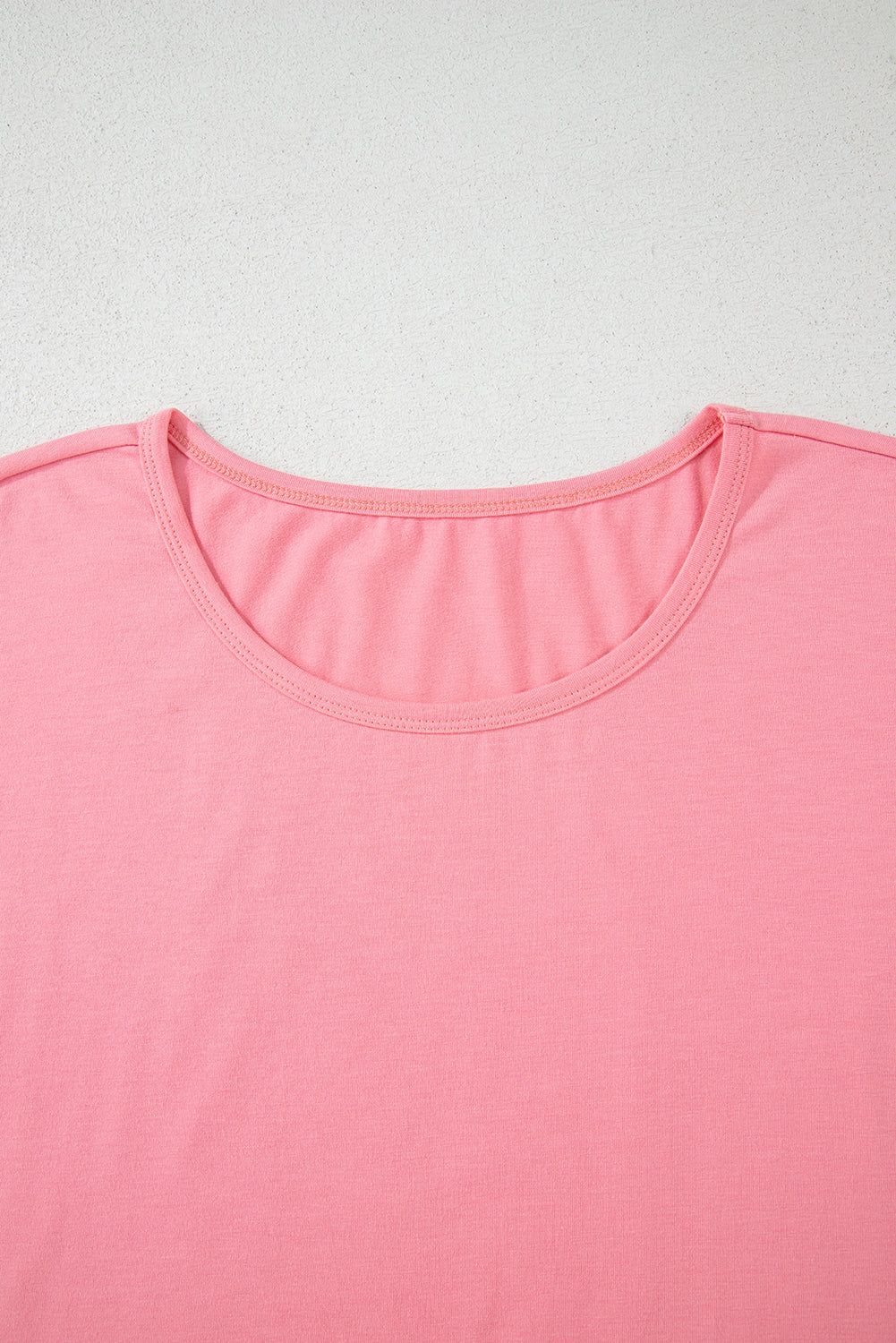 Solid Frilled Hem Short Sleeve T-Shirt