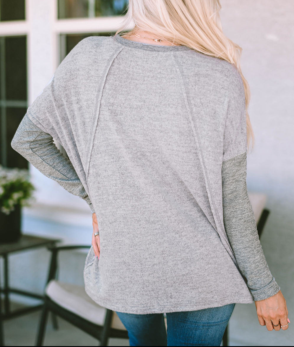 Colorblock Exposed Seam Top