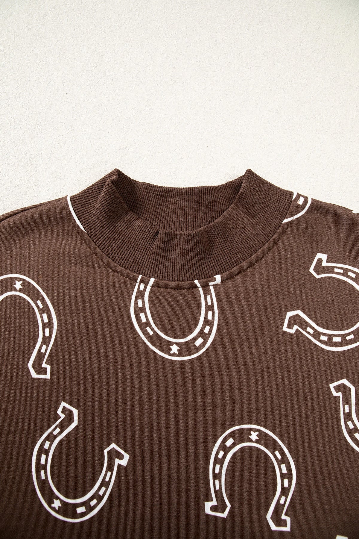 Western Horseshoe Graphic Mock Neck Sweatshirt