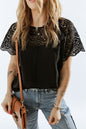 Lace Patchwork Short Sleeve Blouse