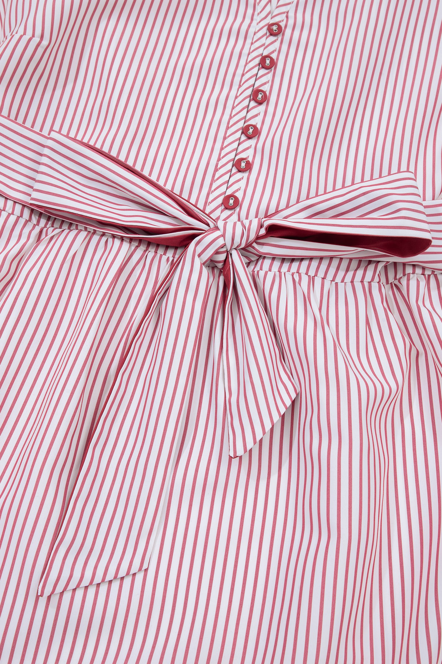 Plus Size Pinstripe Ruffle Hem Midi Dress