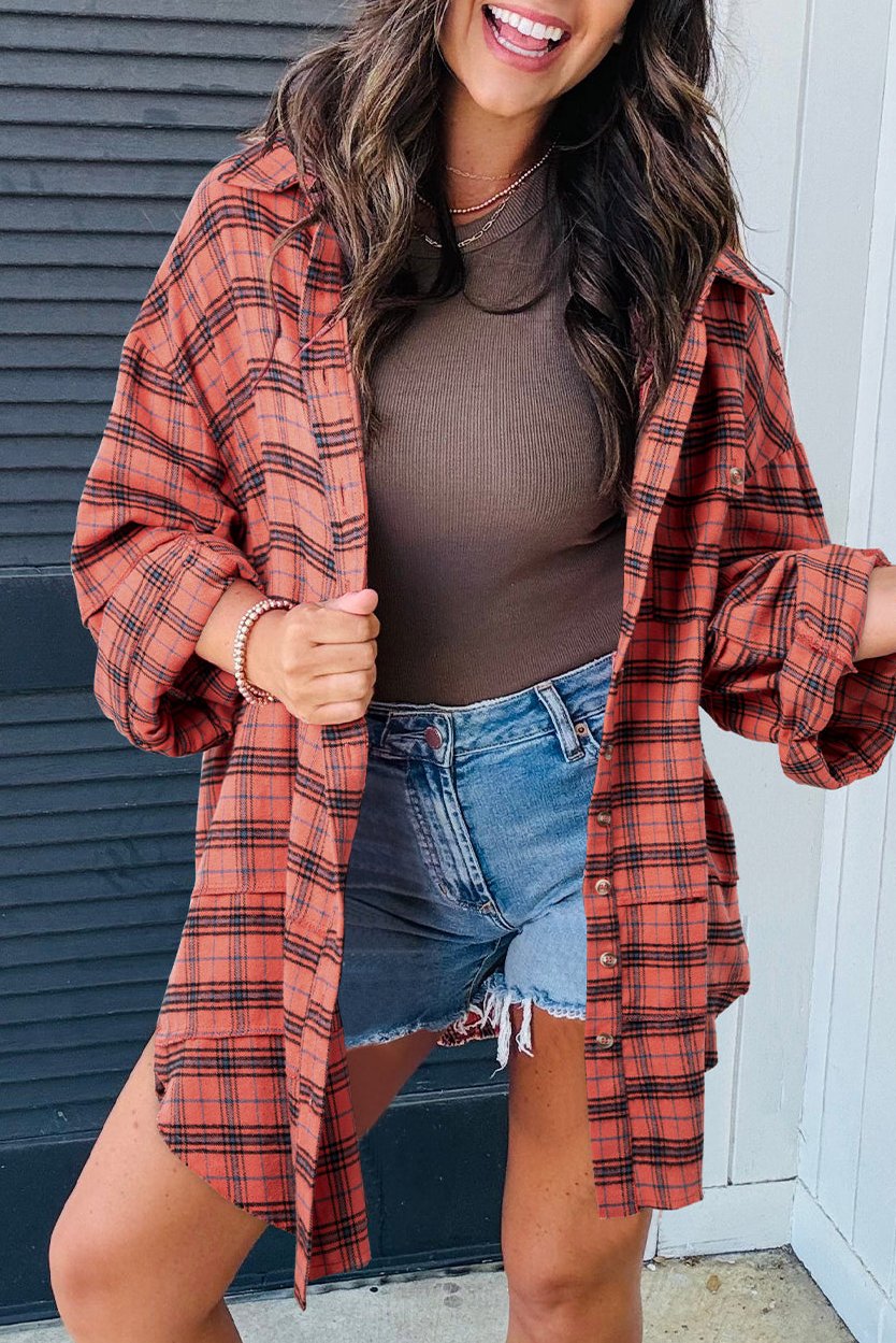 Plaid Long Sleeve Buttoned Shirt